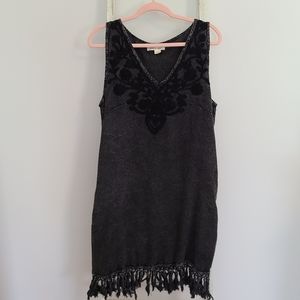 Beach by Exist♡ Acid wash tassle embroidered dress